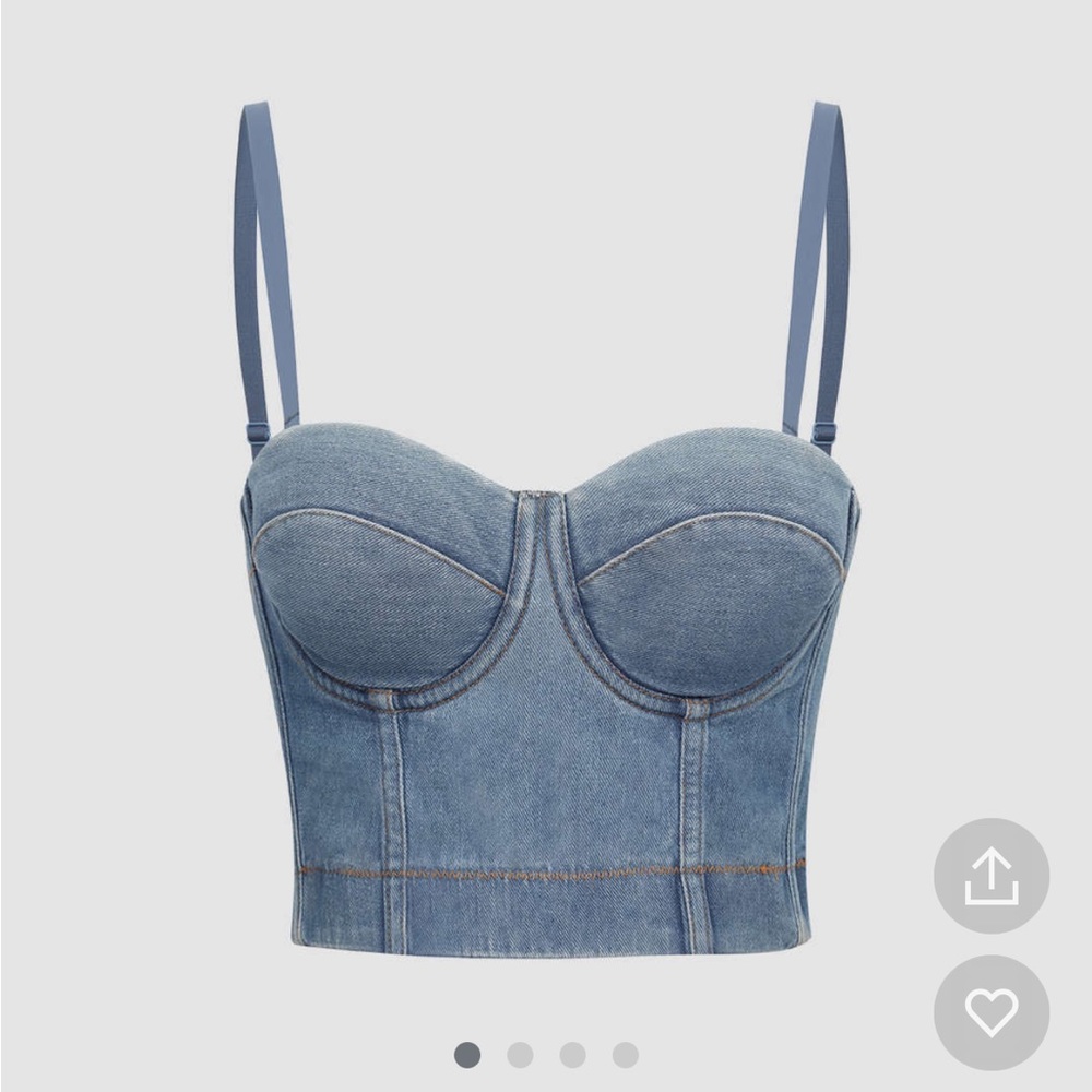 Micas Denim Bustier Top